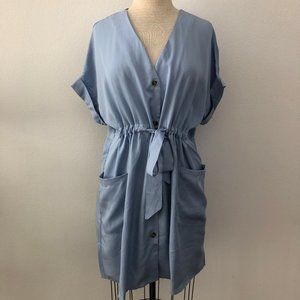 🆕 NWT Button Down Drawstring Waist Strap Dress